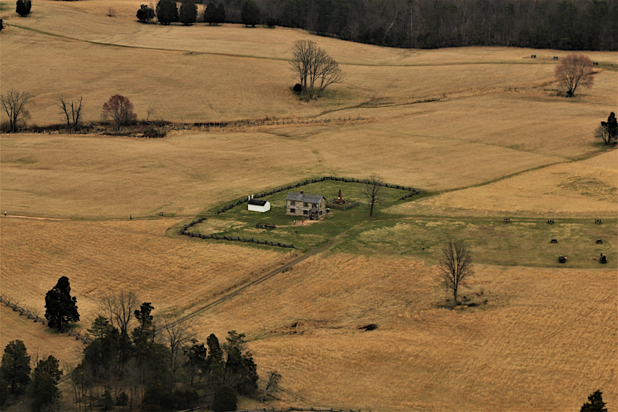 reconstructed, two-story Henry House at Manassas Battlefield