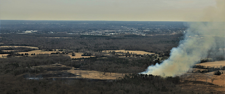 prescribed fire at Manassas Battlefield on March 29, 2019