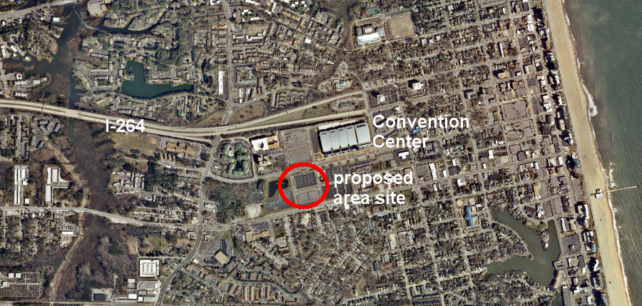the proposed 18,000 seat arena in Virginia Beach would be next to the Convention Center