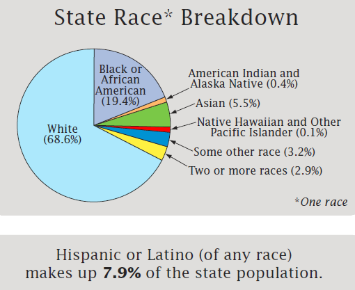 Virginia population by race in 2010