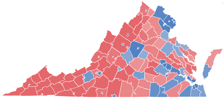 most Virginia jurisdictions voted for the Republican candidate for the US Senate in 2018