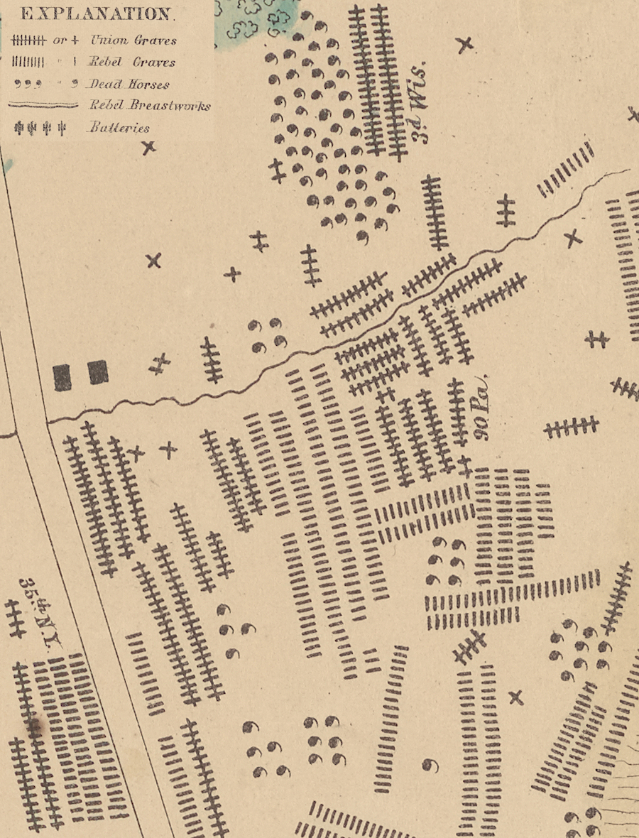 soldiers (and horses...) were buried in temporary graves at Antietam, and later the bodies of soldiers were moved to permanent cemeteries