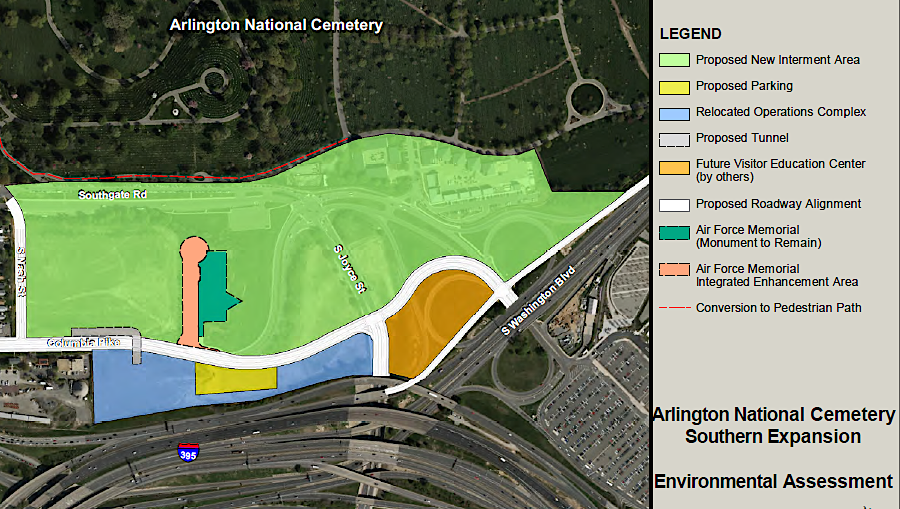 Arlington County and the US Army agreed in 2020 on plans to expand Arlington National Cemetery