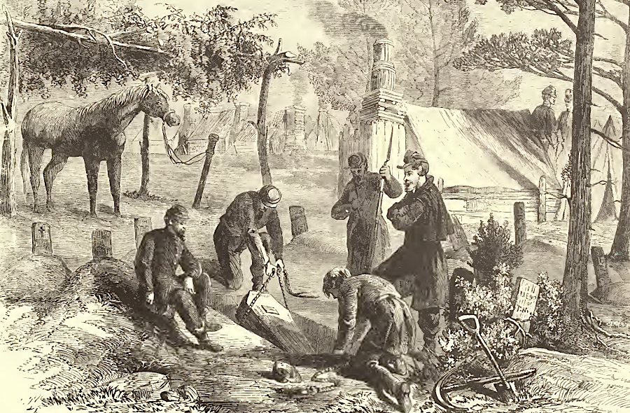 burying a Union soldier near Falmouth, Virginia