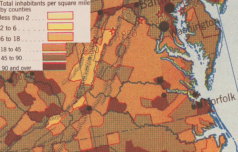 population density in 1920 (note Northern Virginia)