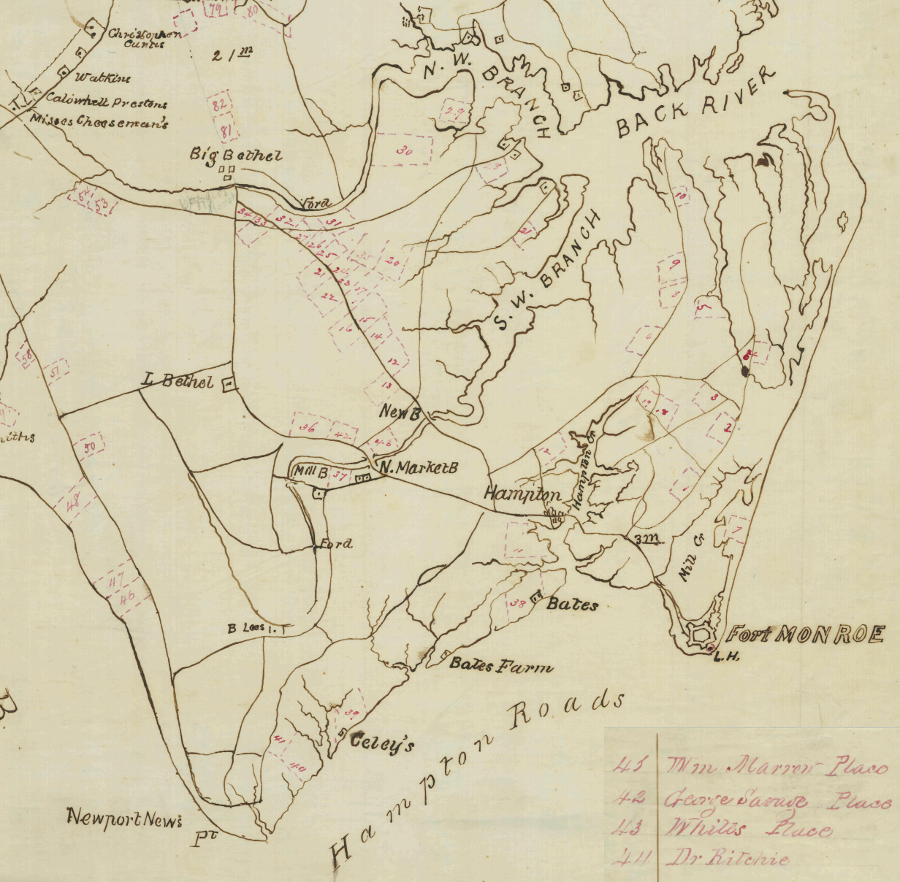 after the Union Army occupied the Peninsula, freed slaves were placed on farms