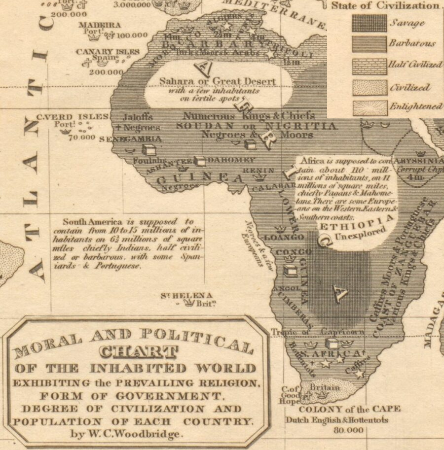 colonization proposals in the early 1800's assumed Virginia would be sending people to a barbarous Africa