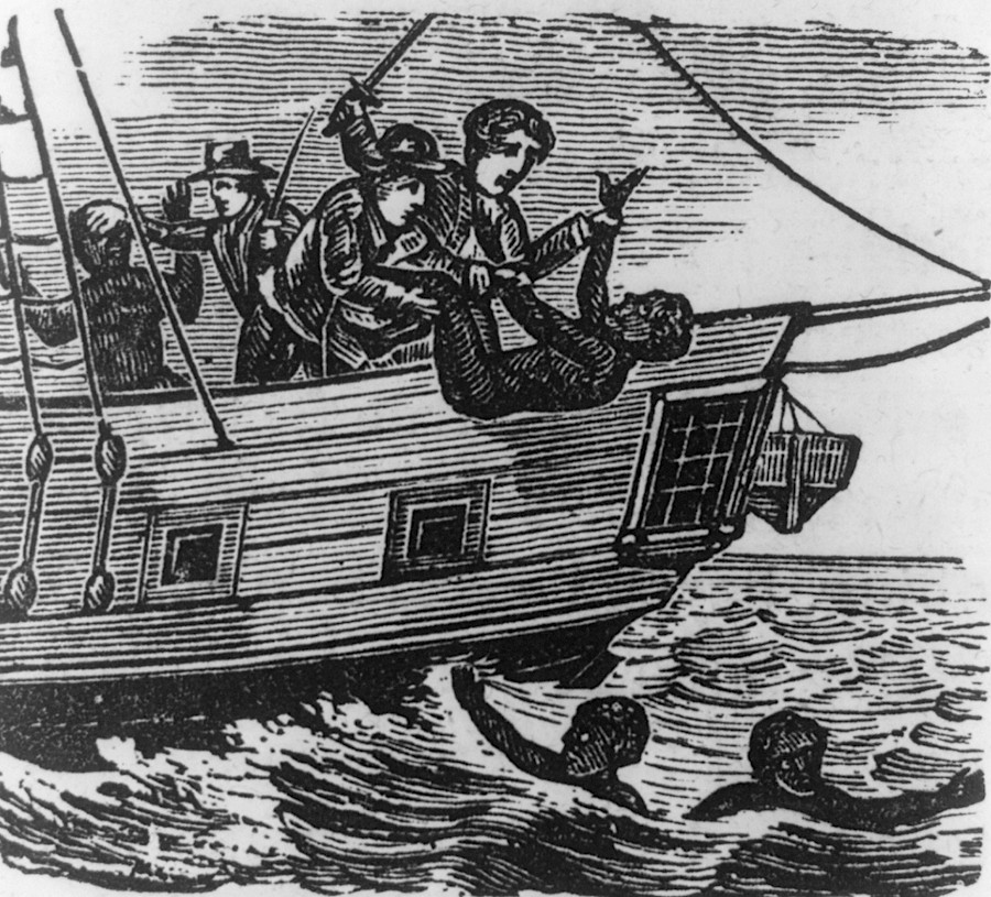 before arriving at their destination, slave ships would throw overboard the sick Africans that no one would purchase