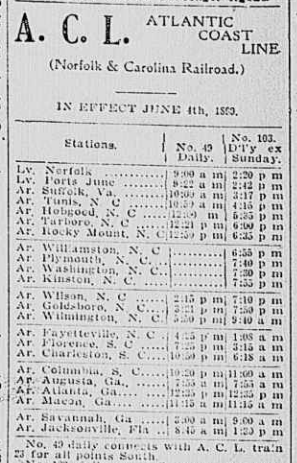 the Norfolk & Carolina Railroad was incorporated into the Atlantic Coast Line