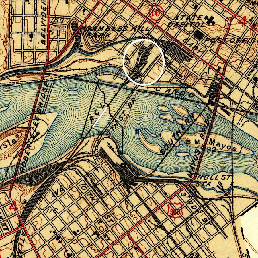 site of the current Federal Reserve building was the northern end of the Atlantic Coast Line in 1939