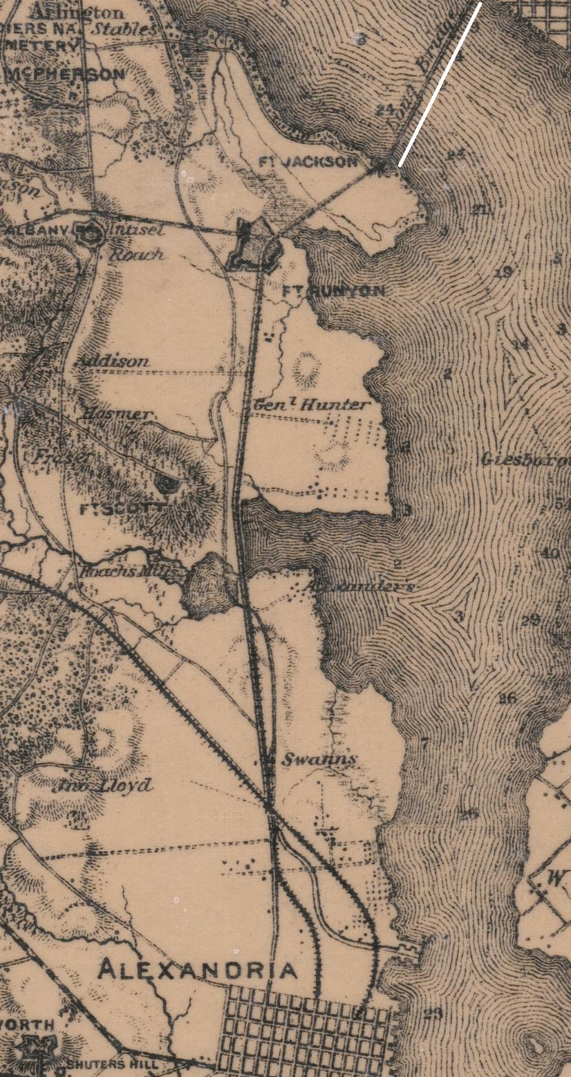 Union troops rebuilt the Alexandria and Washington Railroad up to Long Bridge