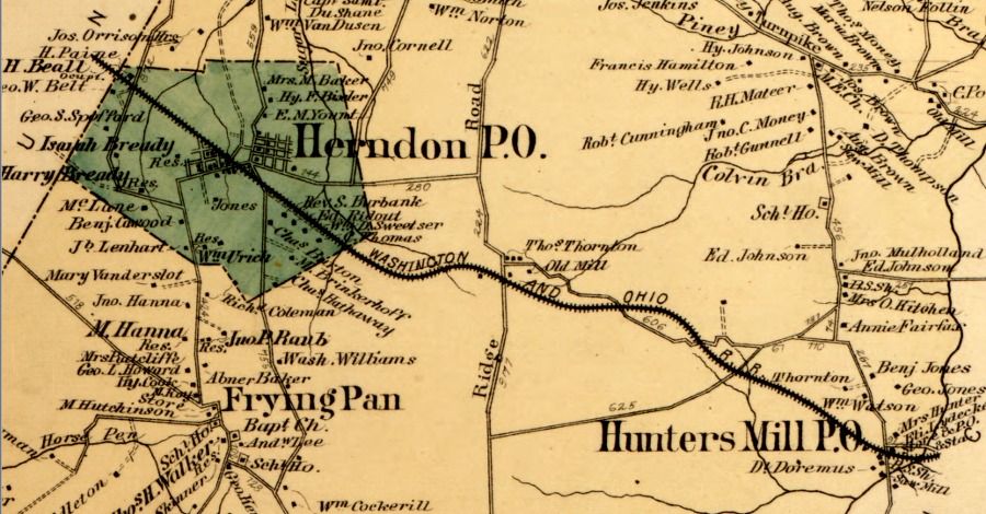 in 1878, the original Alexandria, Loudoun and Hampshire Railroad was called the Washington and Ohio Railroad