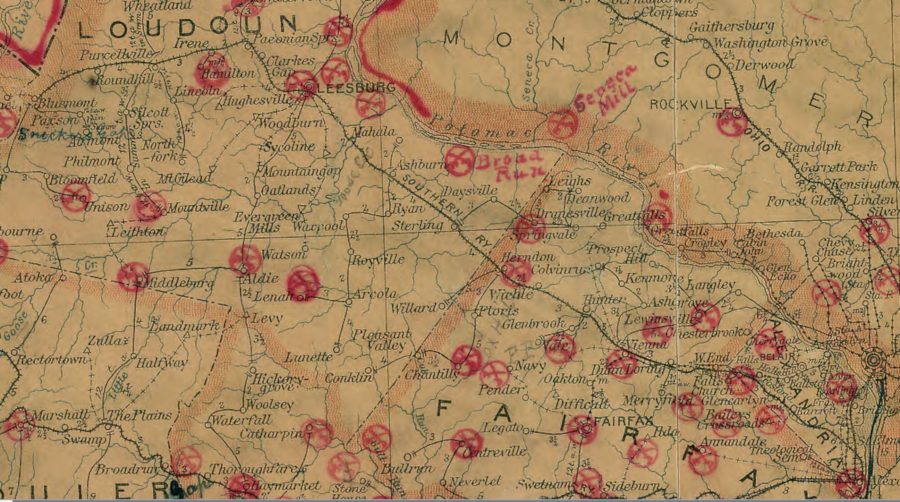 in 1906, a railroad connected Alexandria with the Blue Ridge at Bluemont
