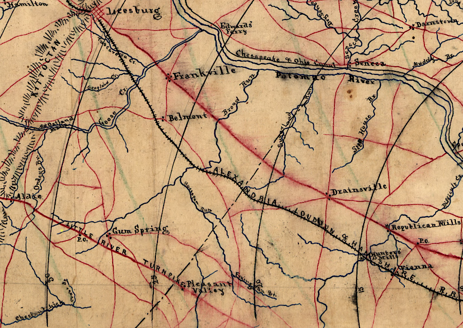 the Alexandria, Loudoun and Hampshire paralleled existing roads in Loudoun County, competing for business by offering cheaper transportation to the port city