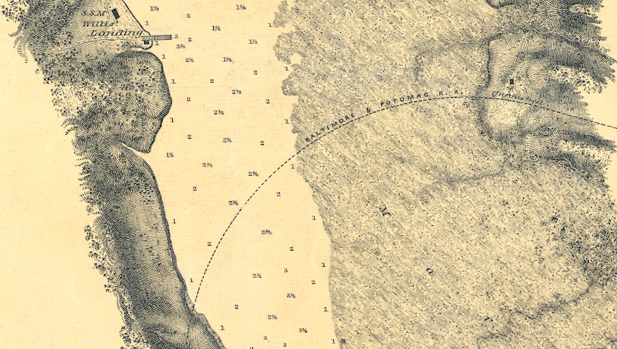 the survey of the railroad bridge across Neabsco Creek was done in 1871 in the name of the Baltimore and Potomac Railroad