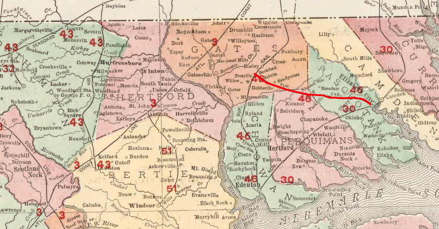 an extension of the Suffolk & Carolina Railway closed the gap between Beckford Junction and Elizabeth City