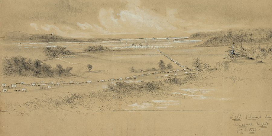 Federal supplies were brought by steamboat to Belle Plain in 1864, since the railroad to Aquia Landing had been destroyed