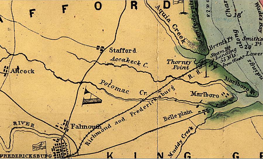 since track from Aquia Landing was destroyed, the Union Army used Belle Plain briefly as the supply point during the 1864 Overland Campaign