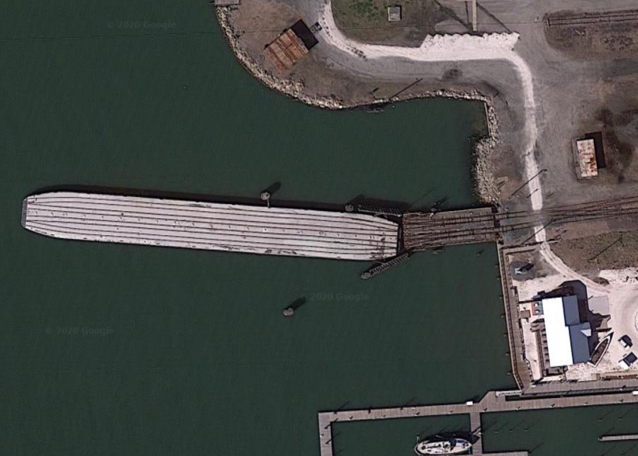 rail barge Nandua at Cape Charles wharf