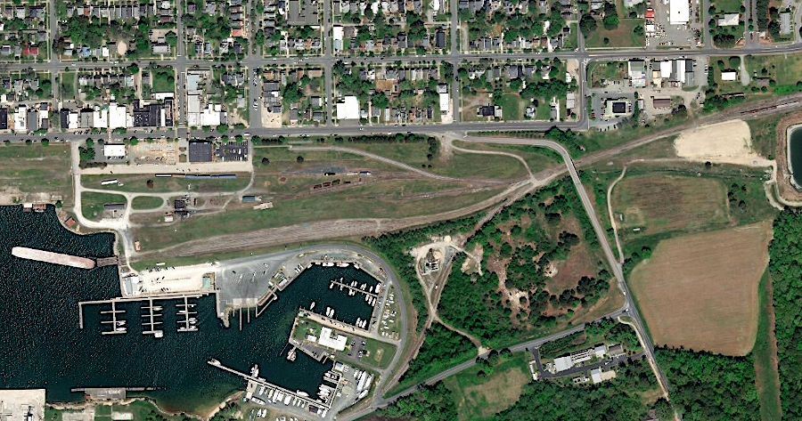 Cape Charles wharf, after the shutdown of the Bay Coast Railroad