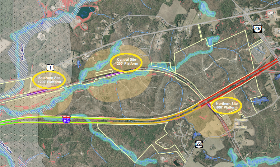 Caroline County studied potential passenger train station sites that would support Transit Oriented Development