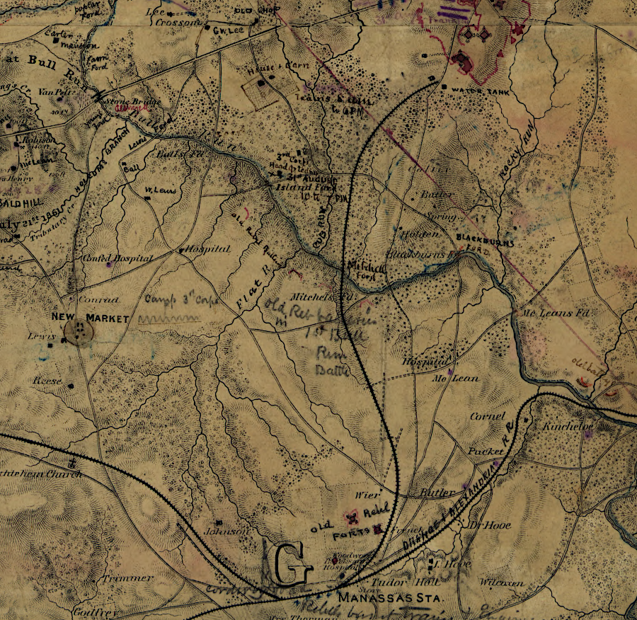 the military railroad brought supplies from Manassas Junction to Centreville