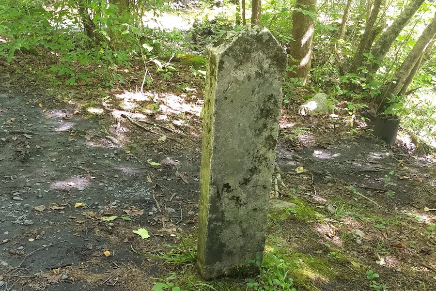 distance marker on the Virginia Creeper trail