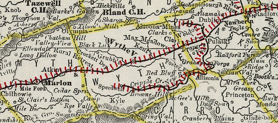 track planned originally to reach to Speedwell was bult first to Fries in 1901