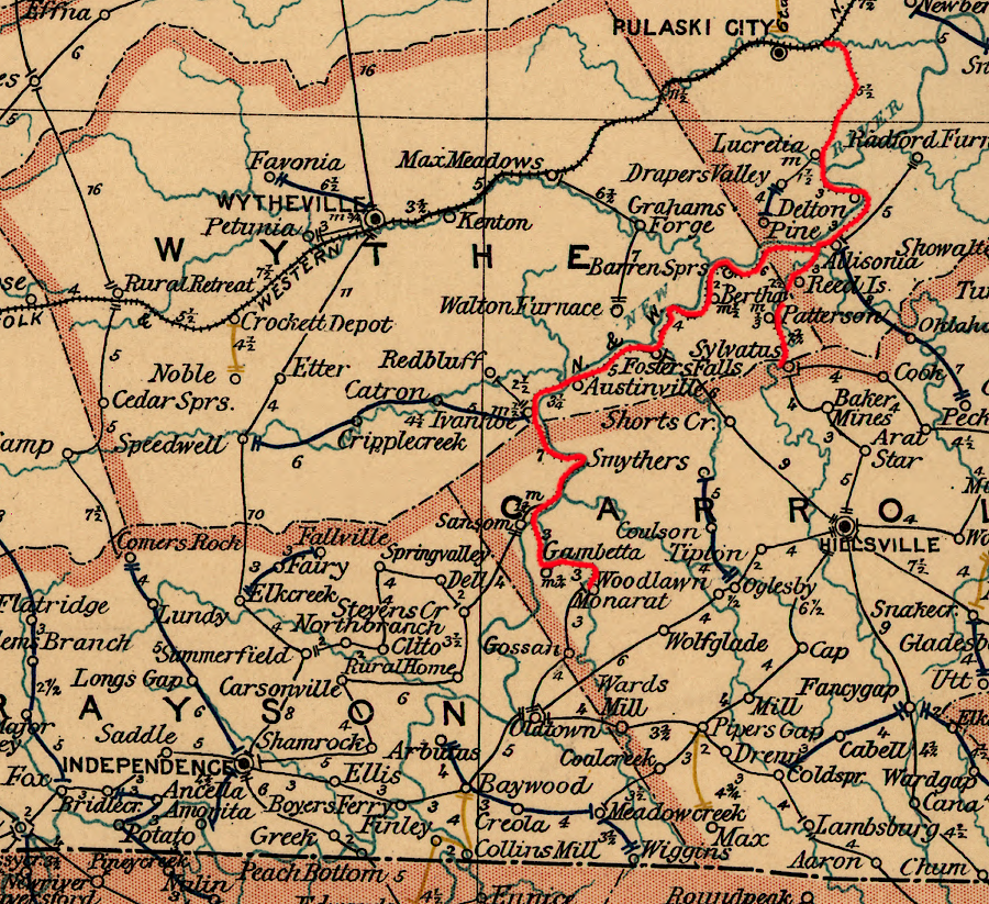 the Cripple Creek Extension in 1896, before construction to Speedwell