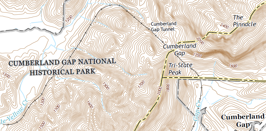 the rail tunnel beneath Cumberland Gap is now part of the Norfolk Southern railroad