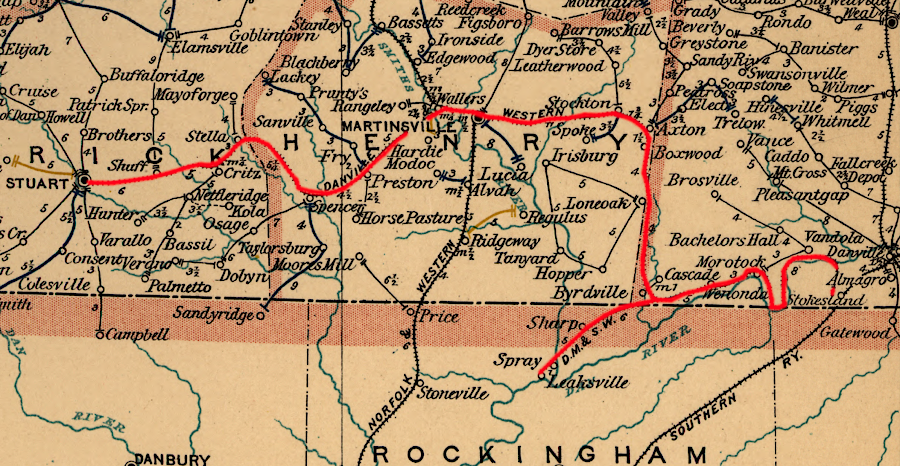 Danville and New River Railroad in 1896
