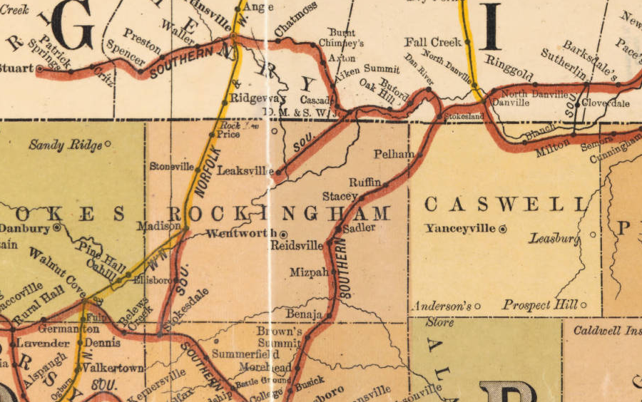 the Danville & Western Railway acquired the Danville, Mocksville & Southwestern Railroad track to Leakesville