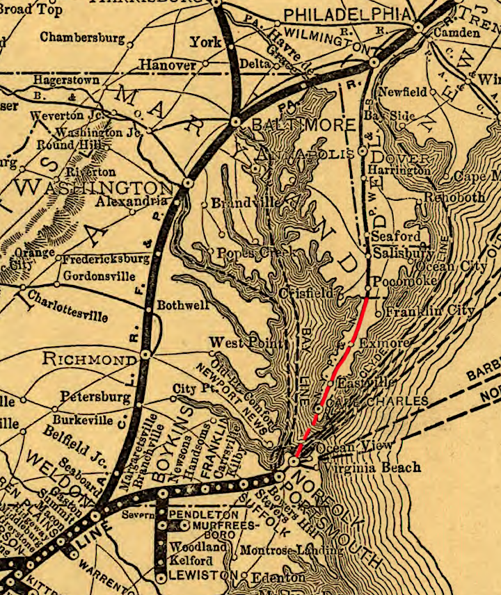 the New York, Philadelphia and Norfolk Railroad linked Eastern Shore farms and fishing towns to customers in Philadelphia and New York