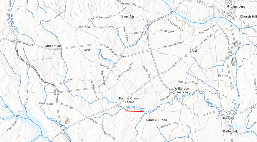 the first railroad in Virginia operated in the Falling Creek watershed between 1811-1819