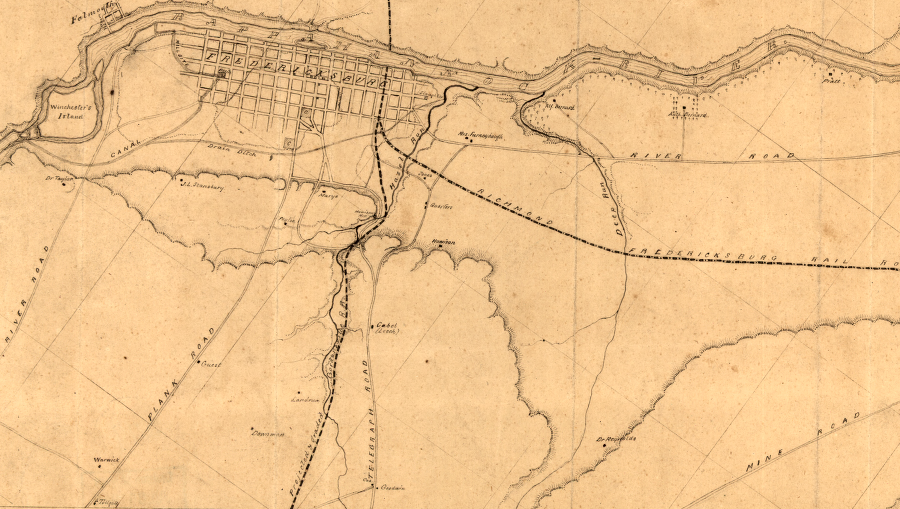 the Fredericksburg & Gordonsville Railroad was graded but unfinished in 1862