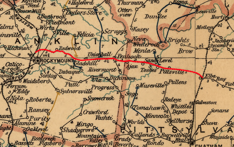 the Franklin and Pittsylvania Railroad in 1896