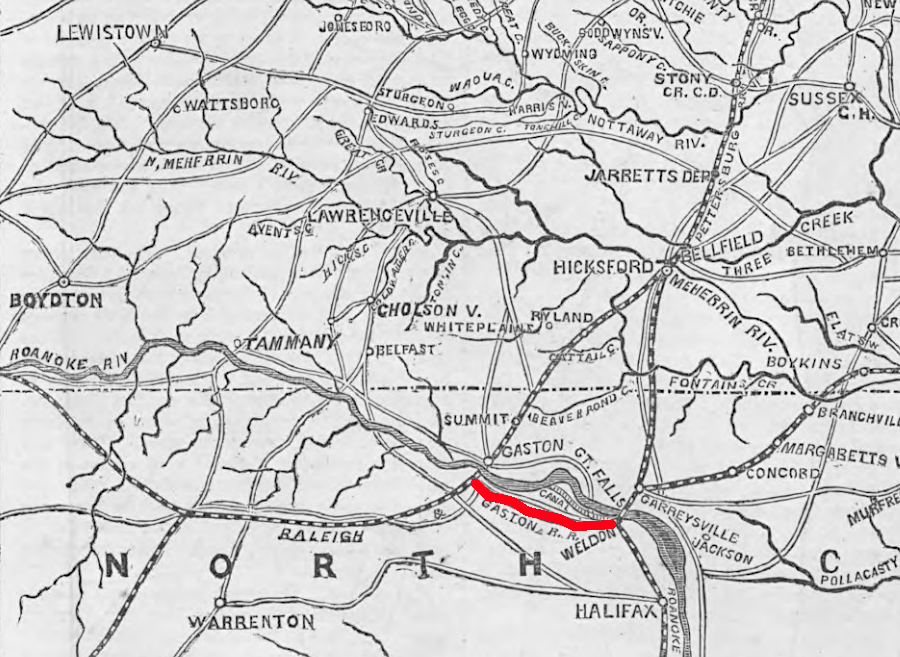 the Raleigh and Gaston Railroad connection to Weldon, completed in 1853, gave it connections beyond just the Greenville and Roanoke Railroad