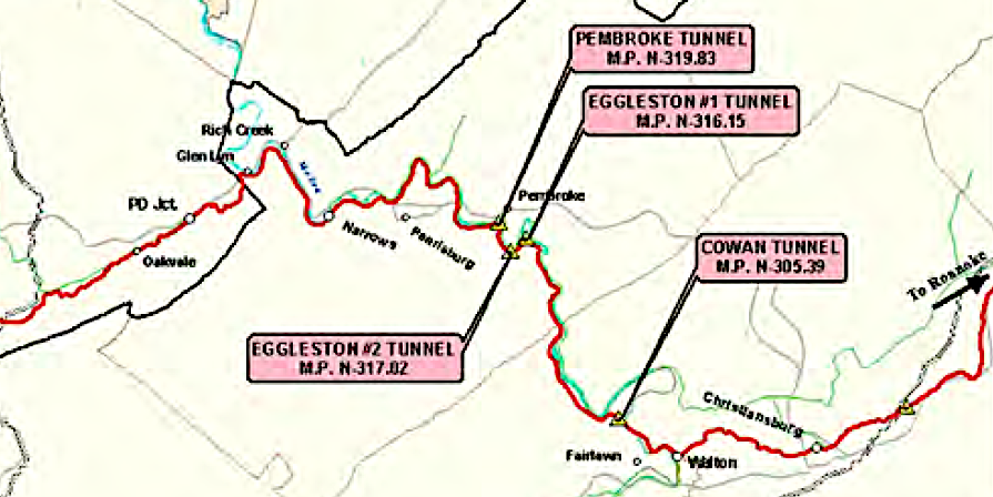 four Norfolk Southern tunnels in Virginia were expanded for the Heartland Corridor project