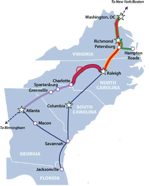 high speed rail virginia map High Speed Rail In Virginia high speed rail virginia map