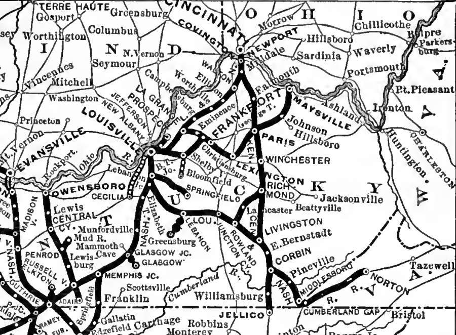 the Louisville and Nashville Railroad in 1901 stretched to Norton in Virginia