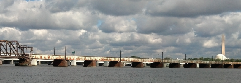 except for the swing spans, girder spans carry the Long Bridge across the Potomac River