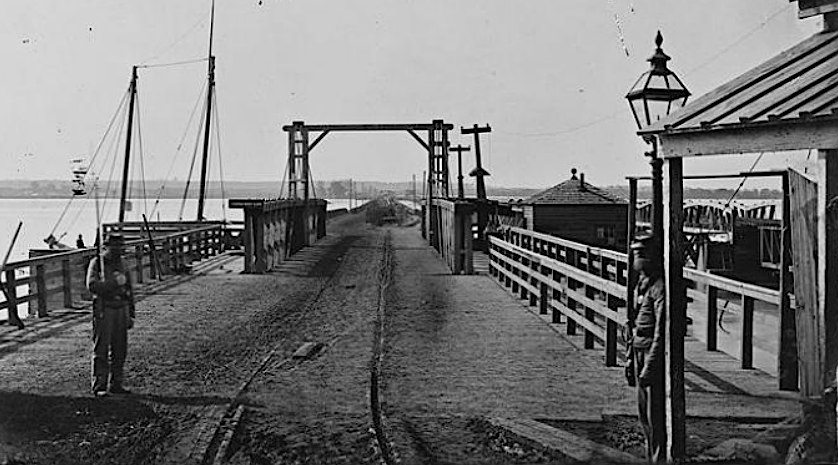 the 1863 railroad bridge was guarded by Union soldiers
