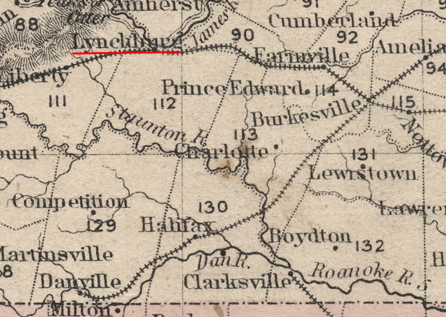 prior to the Civil War, Lynchburg had no railroad connection to the south