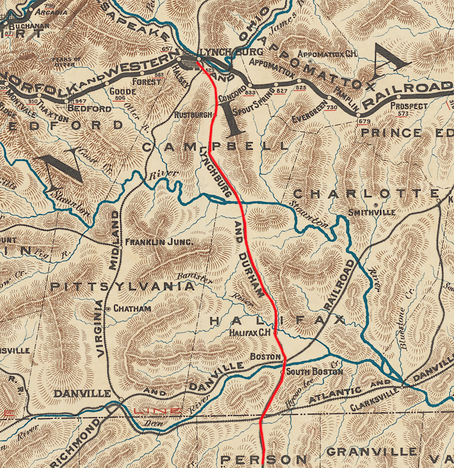 the Lynchburg & Durham Railroad in 1890