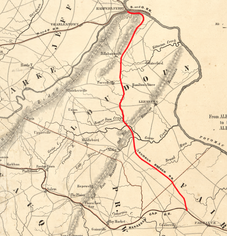 the Manassas Gap Railroad's Loudoun Branch, if it had been built, would have been a major competitor of the Alexandria, Loudoun and Hampshire Railroad