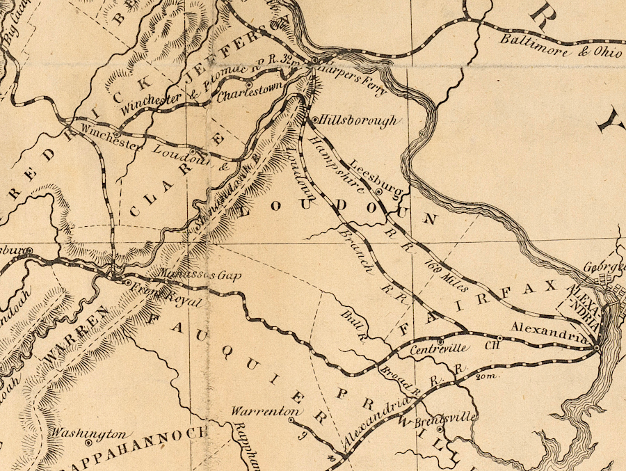 the Manassas Gap Railroad anticipated connections to Leesburg and Winchester
