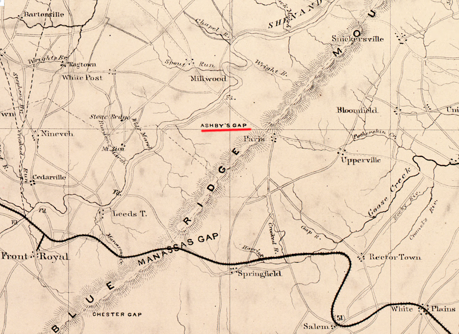 the Manassas Gap Railroad followed Goose Creek to Manassas Gap, rather than build through the higher-elevation Ashby Gap