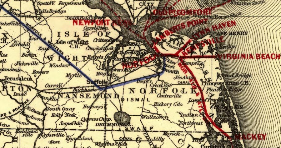 the Norfolk, Albermarle & Atlantic Railroad name was used from 1891-1896