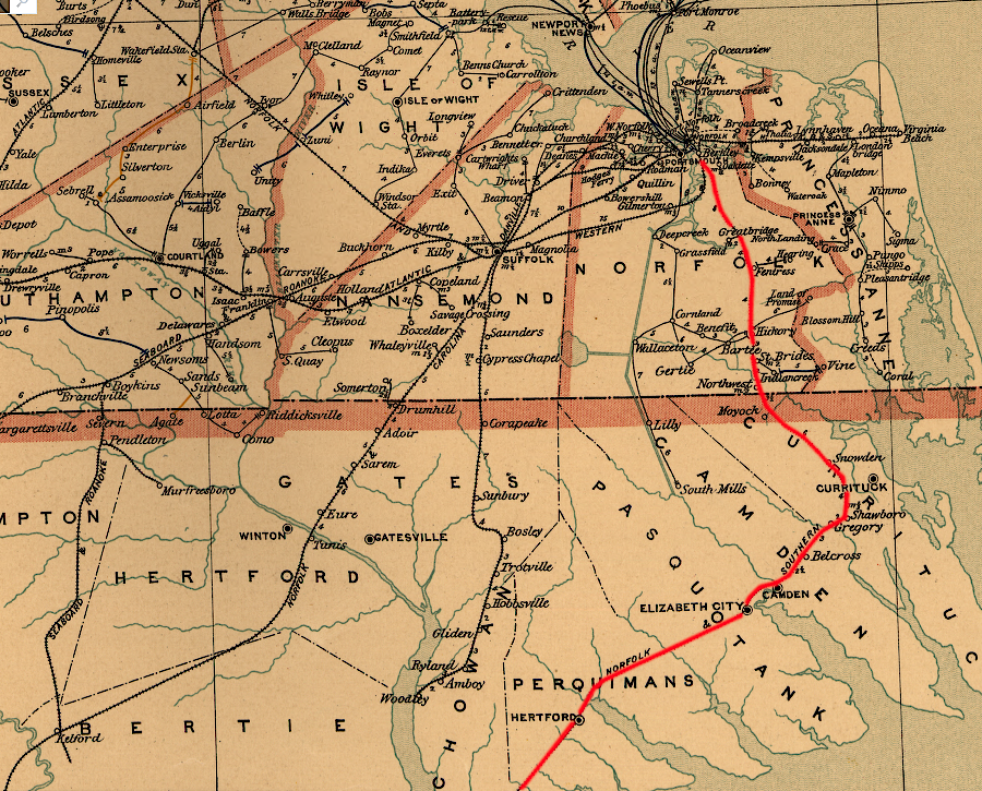Norfolk and Southern Railroad in 1896