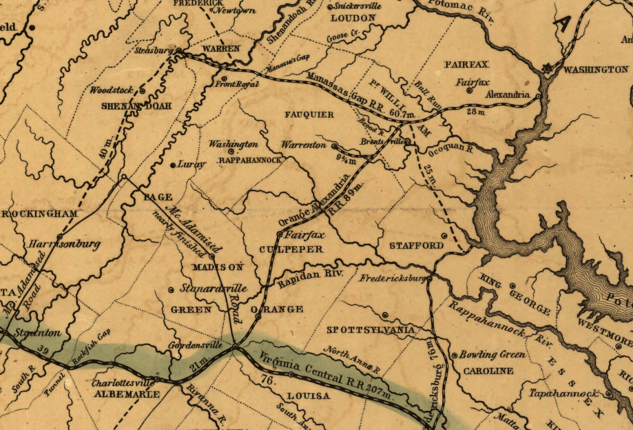 railroads in Northern Virginia, 1852